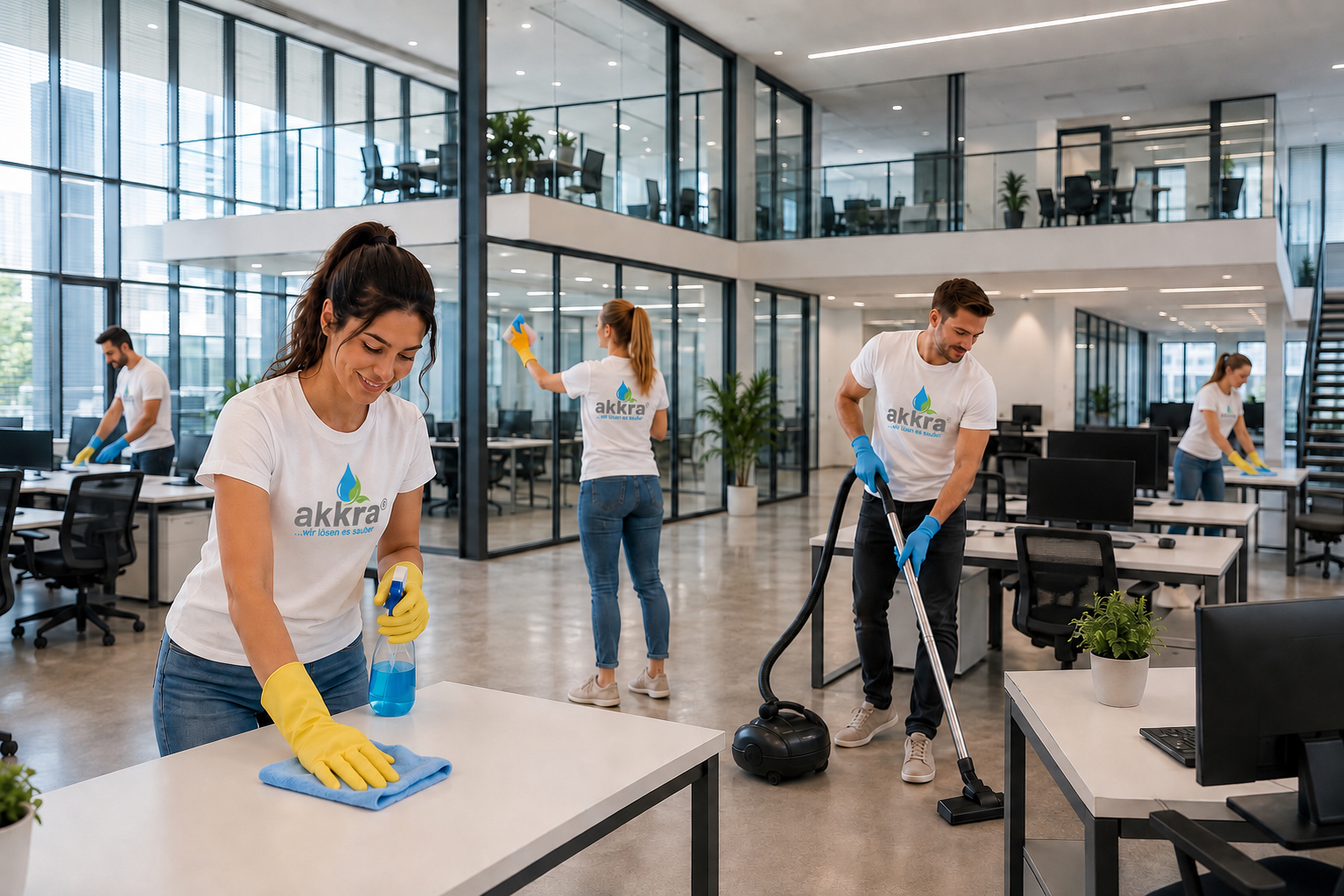 AKKRA Gebäudereinigung – professionelle Reinigung von Bürogebäuden, Wohnimmobilien und Gewerbeobjekten